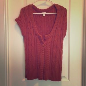 Short sleeve sweater cardigan